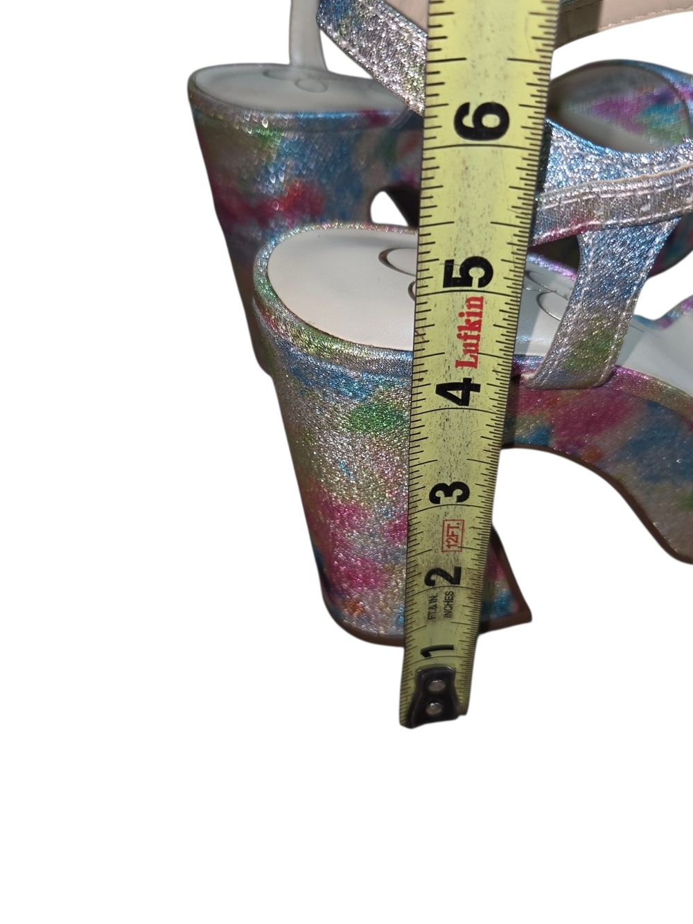 Jessica Simpson Iridescent Multi-Color Platform Block Heels - Picture 8 of 10